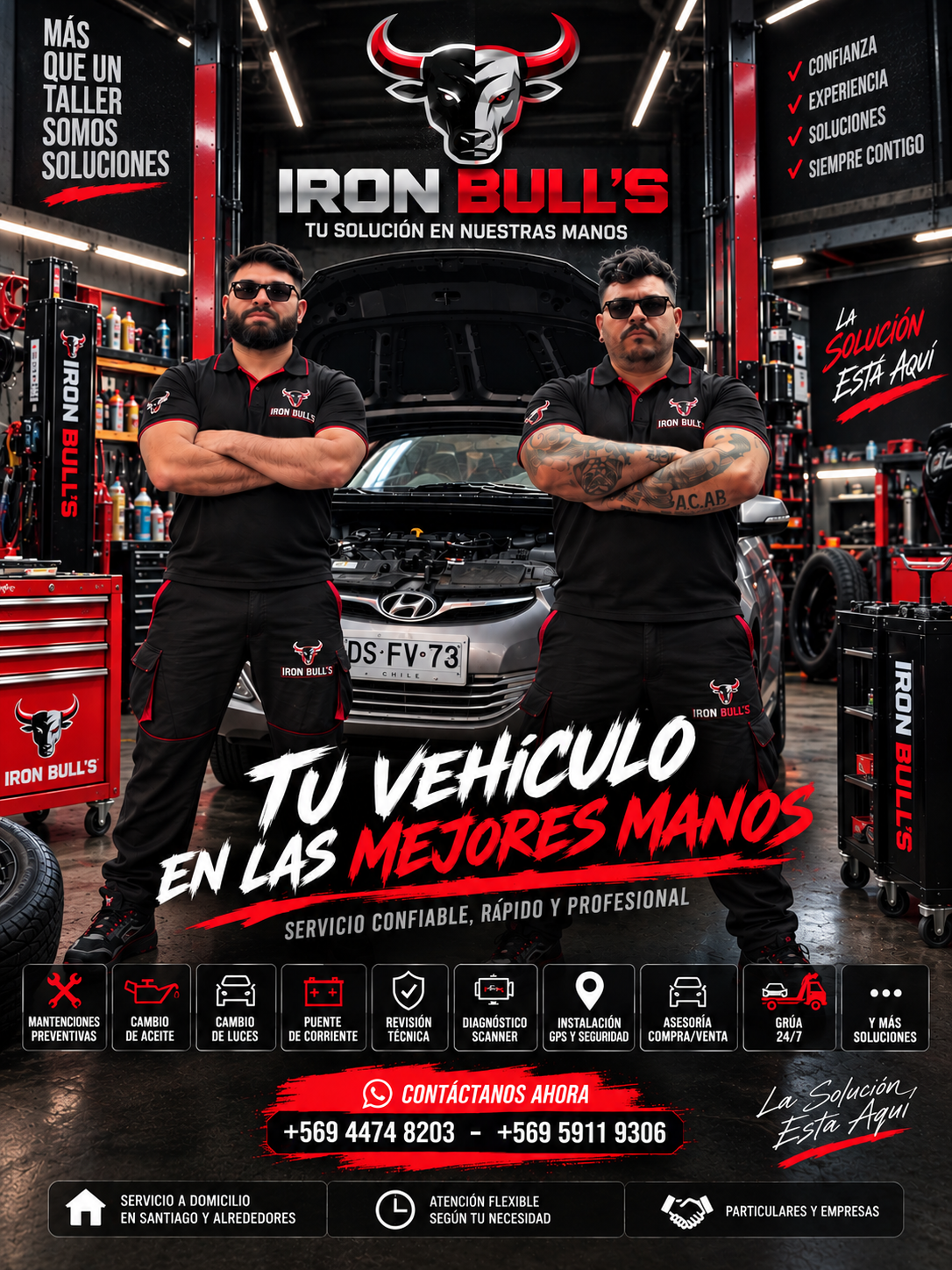 Equipo de Iron Bull’s junto a un vehículo